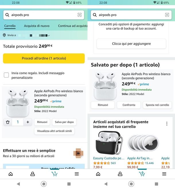 Salvati per dopo su Amazon