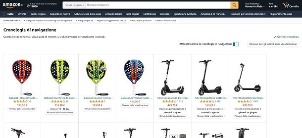 amazon rimuovere