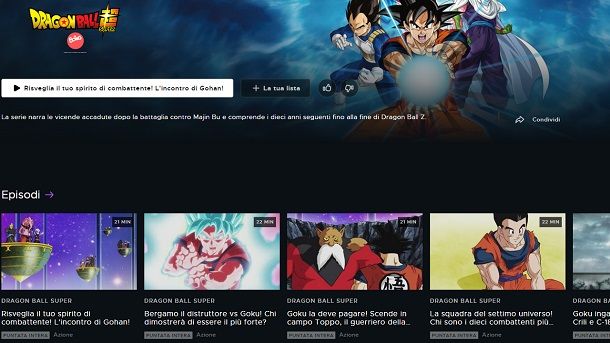 Come guardare Dragon Ball Super Mediaset Infinity