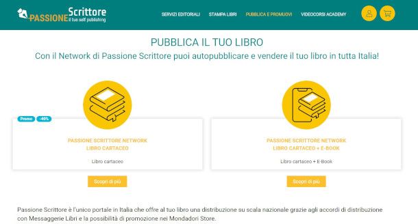 pubblicazione libro su piattaforma Passione Scrittore