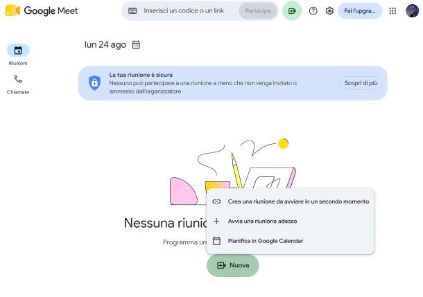 Come usare Google Meet da PC