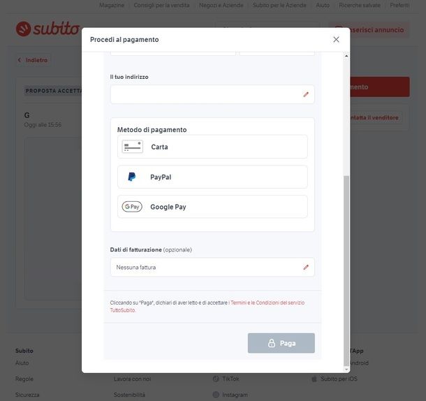Subito sito PC Pagamento