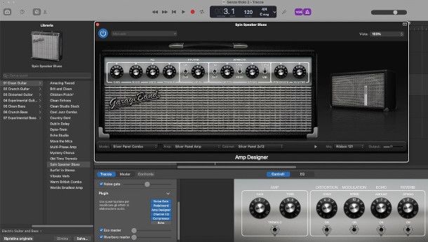 Amplificatore GarageBand Mac