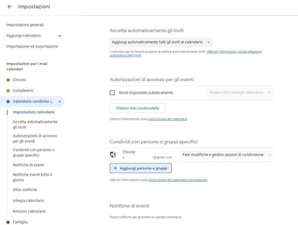 Google Calendar Sito PC