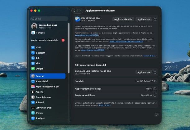 Aggiornamento Mac