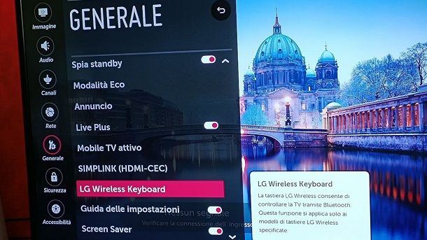 Come attivare Bluetooth su TV LG tastiera mouse controller