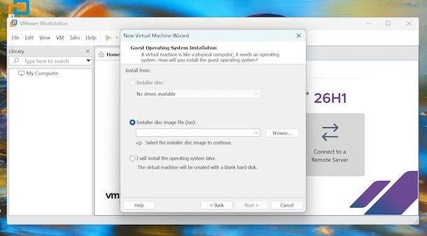 Nuova macchina virtuale