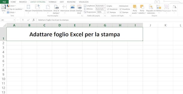 Adattare foglio Excel per la stampa