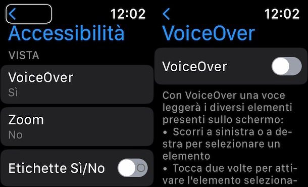 VoiceOver su Apple Watch