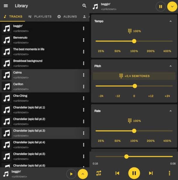 schermate app Reverse Music Player