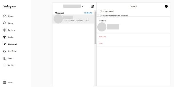 Come cancellare chat Instagram