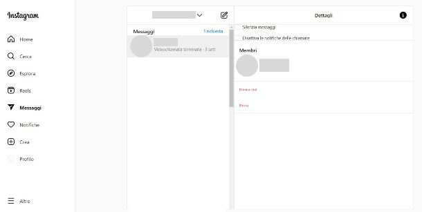 Come cancellare chat Instagram