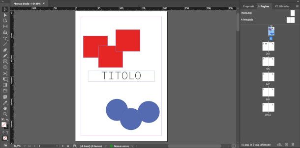 forme e immagini tesi su InDesign