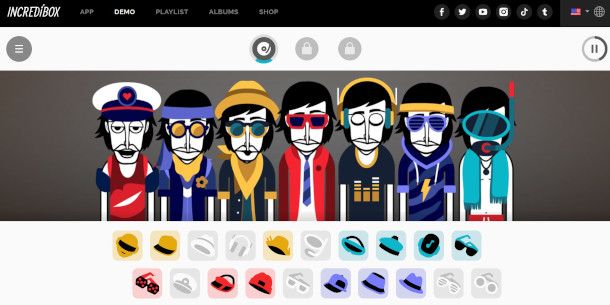 interfaccia sito Incredibox