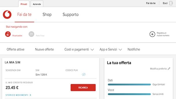 Come recuperare il PUK Vodafone