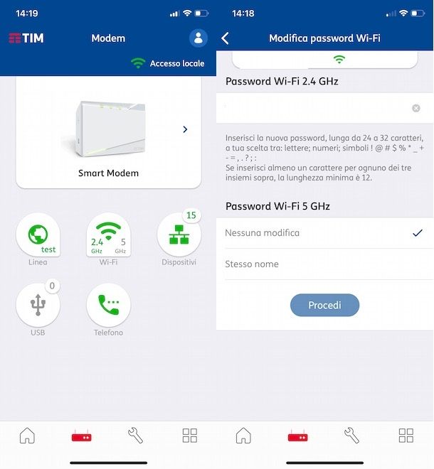 Come modificare password WiFi