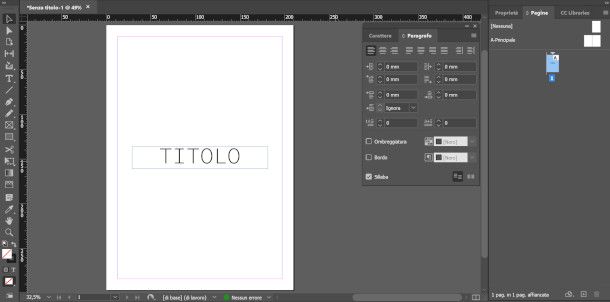 testi tesi su InDesign