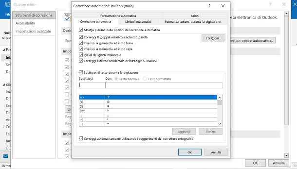 outlook correttore