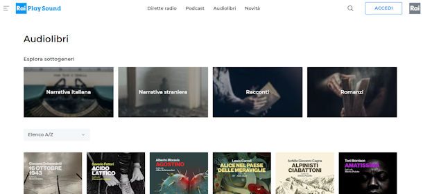 Come ascoltare audiolibri su RaiPlay