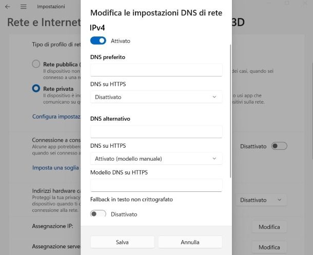 Cambiare DNS