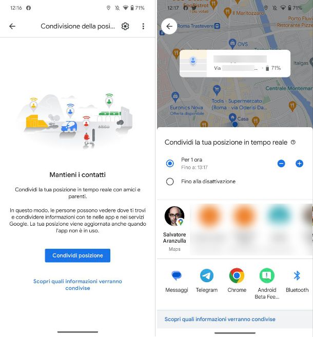 Come condividere la posizione con Android