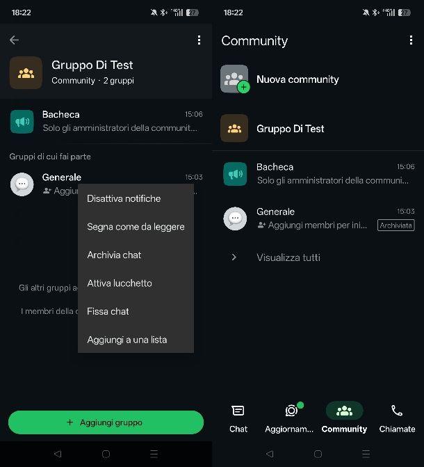 Come archiviare una community su WhatsApp