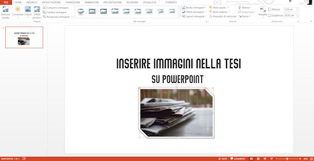 Inserire immagini tesi su PowerPoint