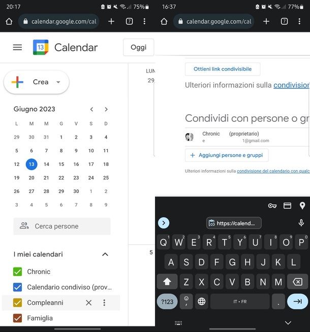 Google Calendar Chrome Android