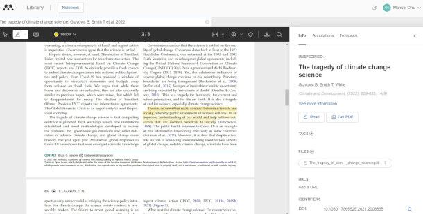 lettura ed editing PDF su Mendeley Reference Manager