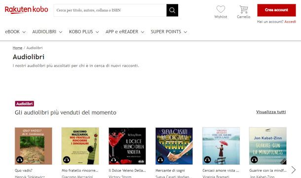 Come ascoltare audiolibri su Kobo