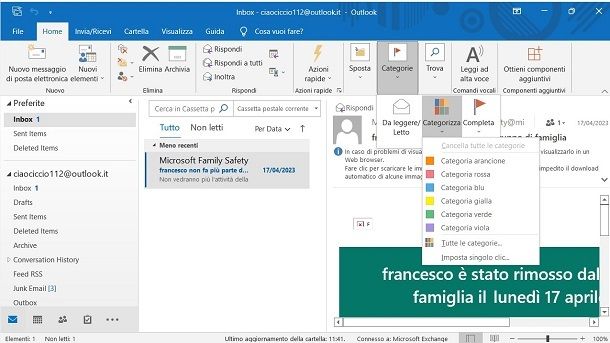 Come colorare le cartelle di Outlook