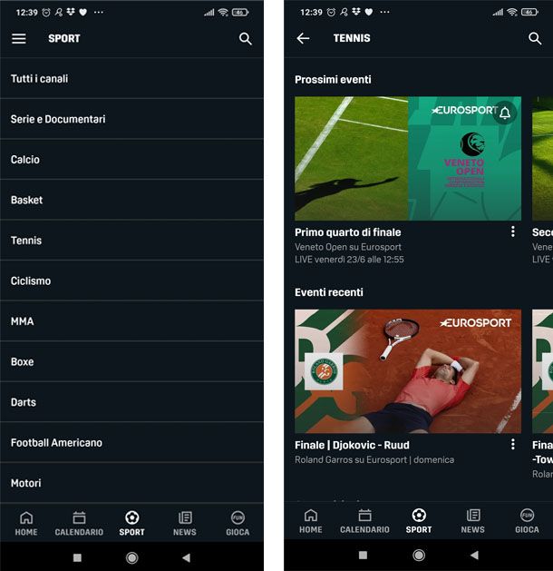 app DAZN per vedere sport a pagamento