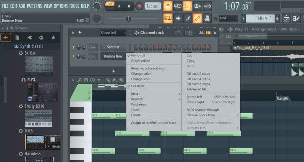 piano roll su FL Studio