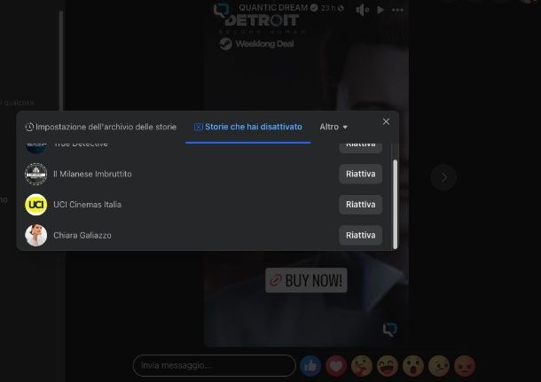 Come ripristinare le storie disattivate su Facebook