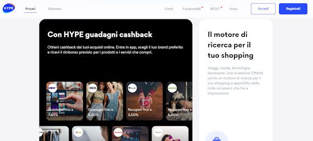 Come funziona cashback HYPE