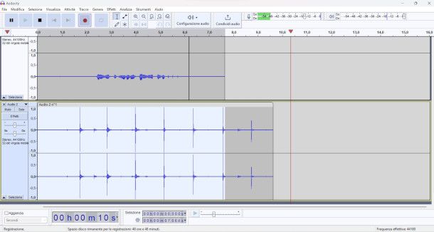 interfaccia Audacity