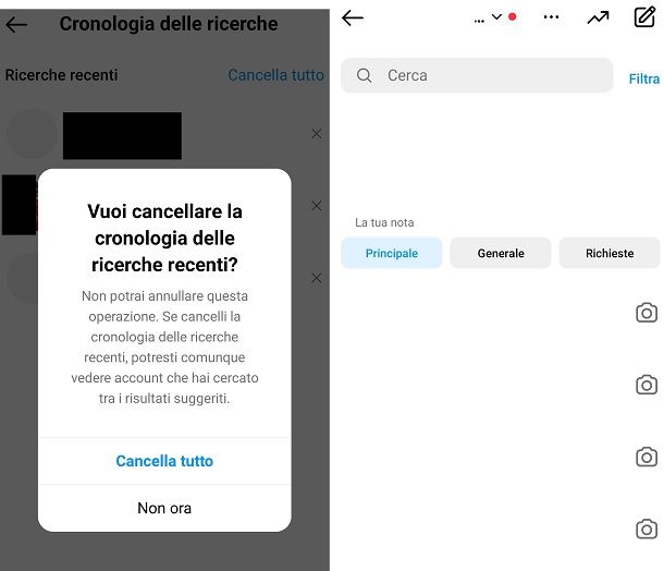 Come cancellare la cronologia delle chat di Instagram