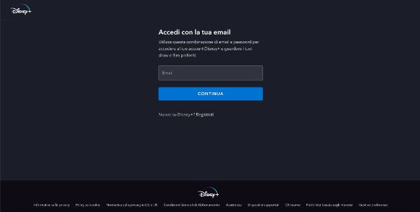 Disney+ pagina di accesso