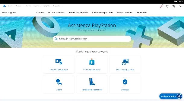 Assistenza PS Home Page