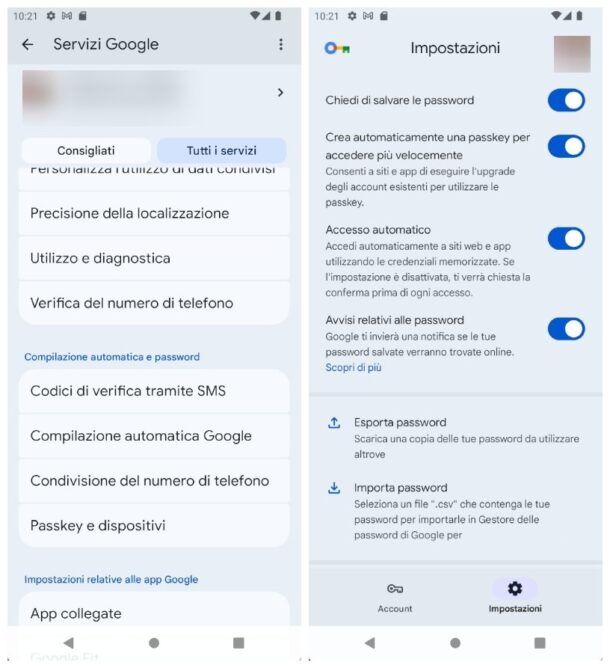 App per conservare password