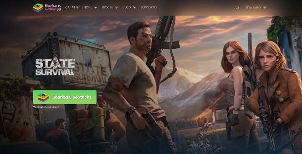 BlueStacks pagina di download