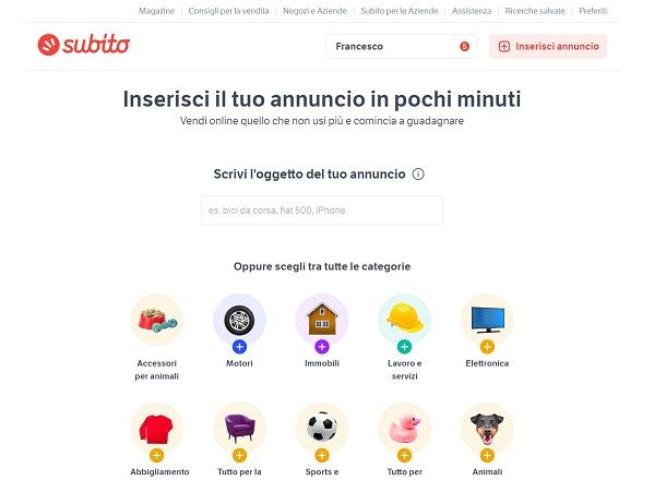 subito categorie