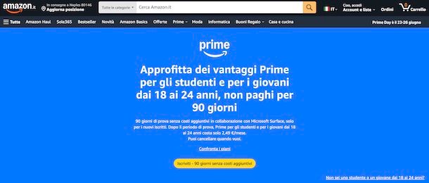 Prime per studenti e giovani dai 18 ai 22 anni