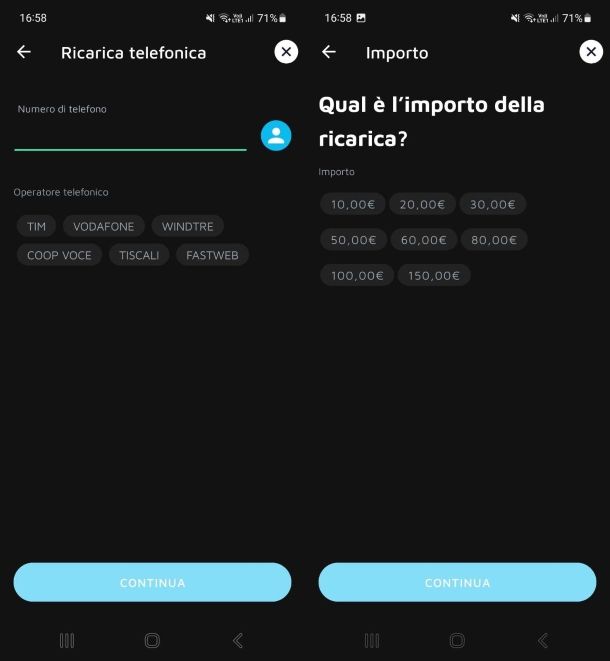 Ricarica telefonica