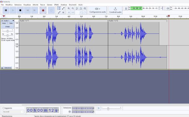 interfaccia Audacity