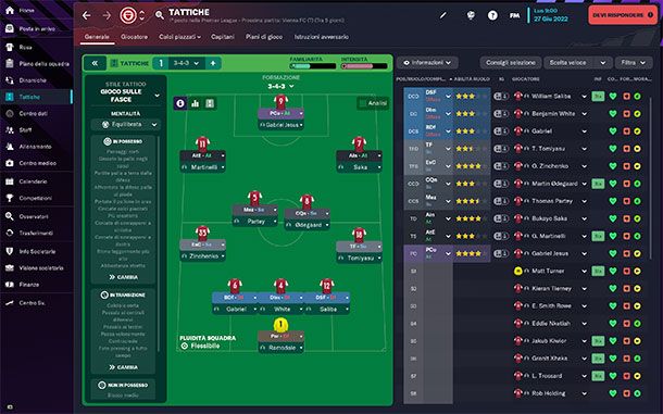 Migliori tattiche Football Manager: 3-4-3