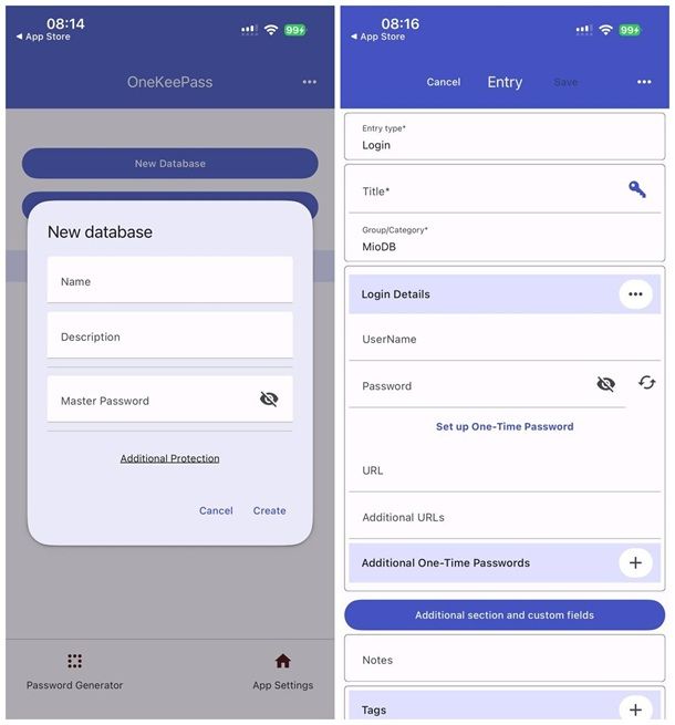 App per conservare password