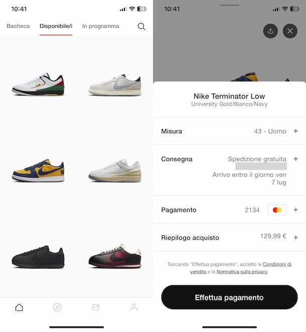 Acquistare su SNKRS