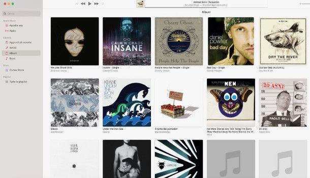 Libreria musicale su app Musica per Mac