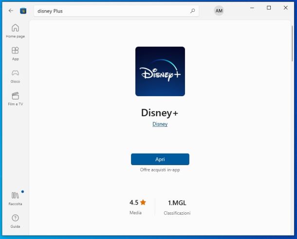 Disney+ su Microsoft Store